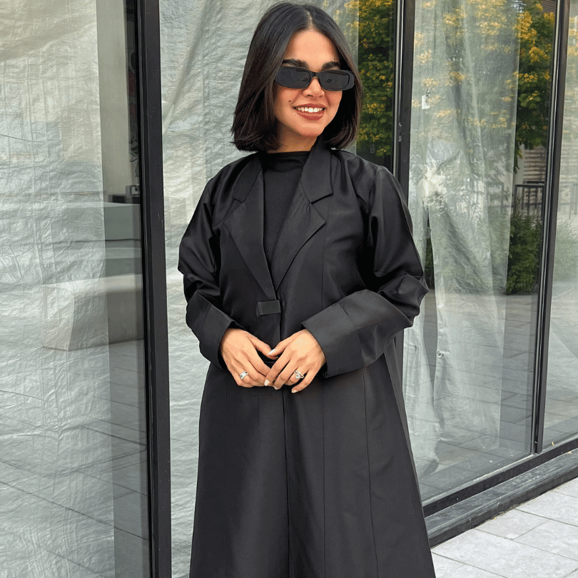 عباية سوداء فاخرة بليزر كريب كوري واقف - 60