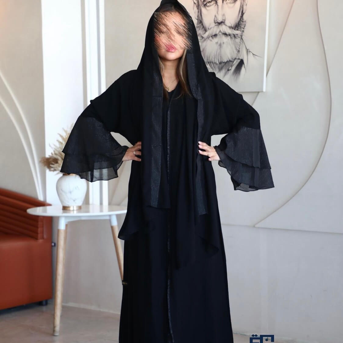 عباية زوم فاخر بأكمام اورجانزا ذات طبقات واسعة - 50