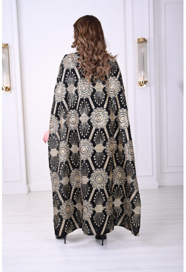 جلابية راقية بتطريز ذهبي فخم