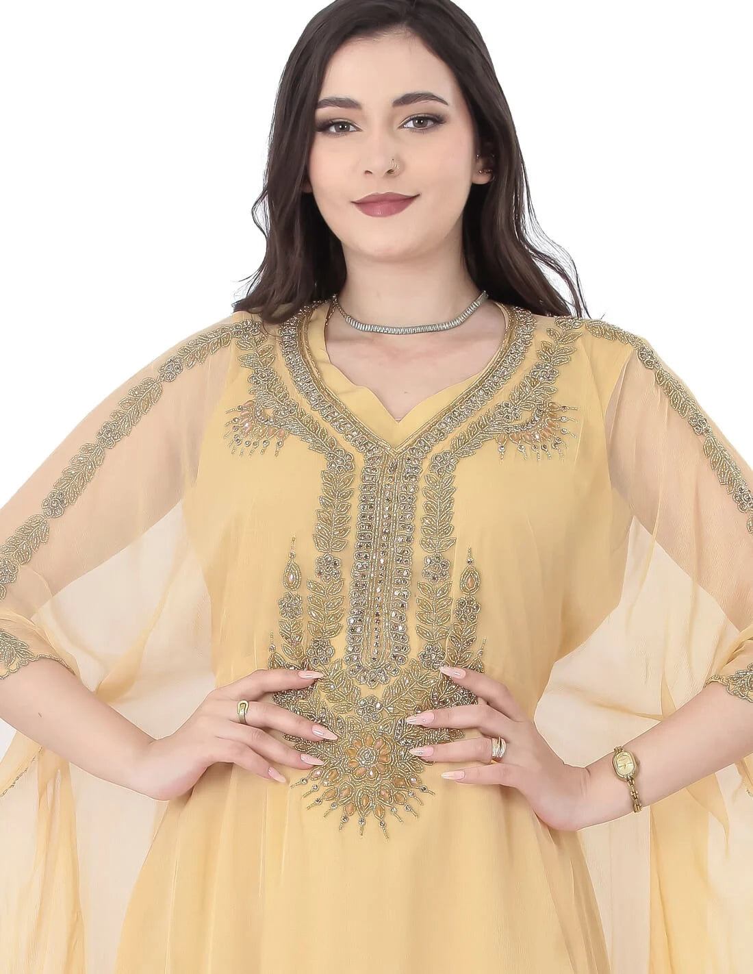 جلابية مون لايت بقصة فراشة وتطريز فصوص