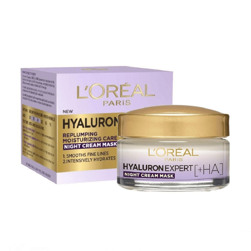 قناع كريمي ليلي هيالورون إكسبرت من لوريال باريس - 50مل