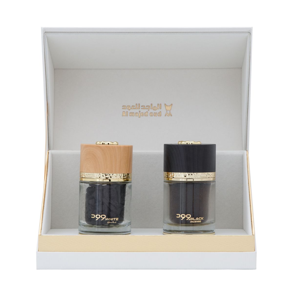 مجموعة وود وايت بخور - 35 جم و دخون وود بلاك إنسنس - 45 جم