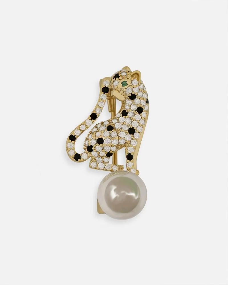 بروش نسائي بلون ذهبي بتصميم فاخر