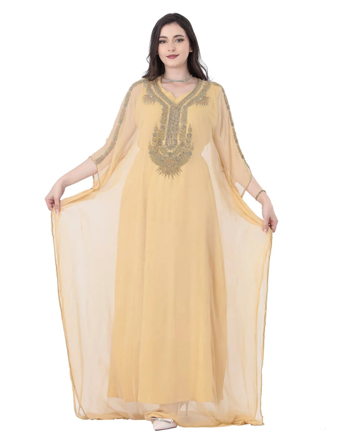 جلابية مون لايت بقصة فراشة وتطريز فصوص