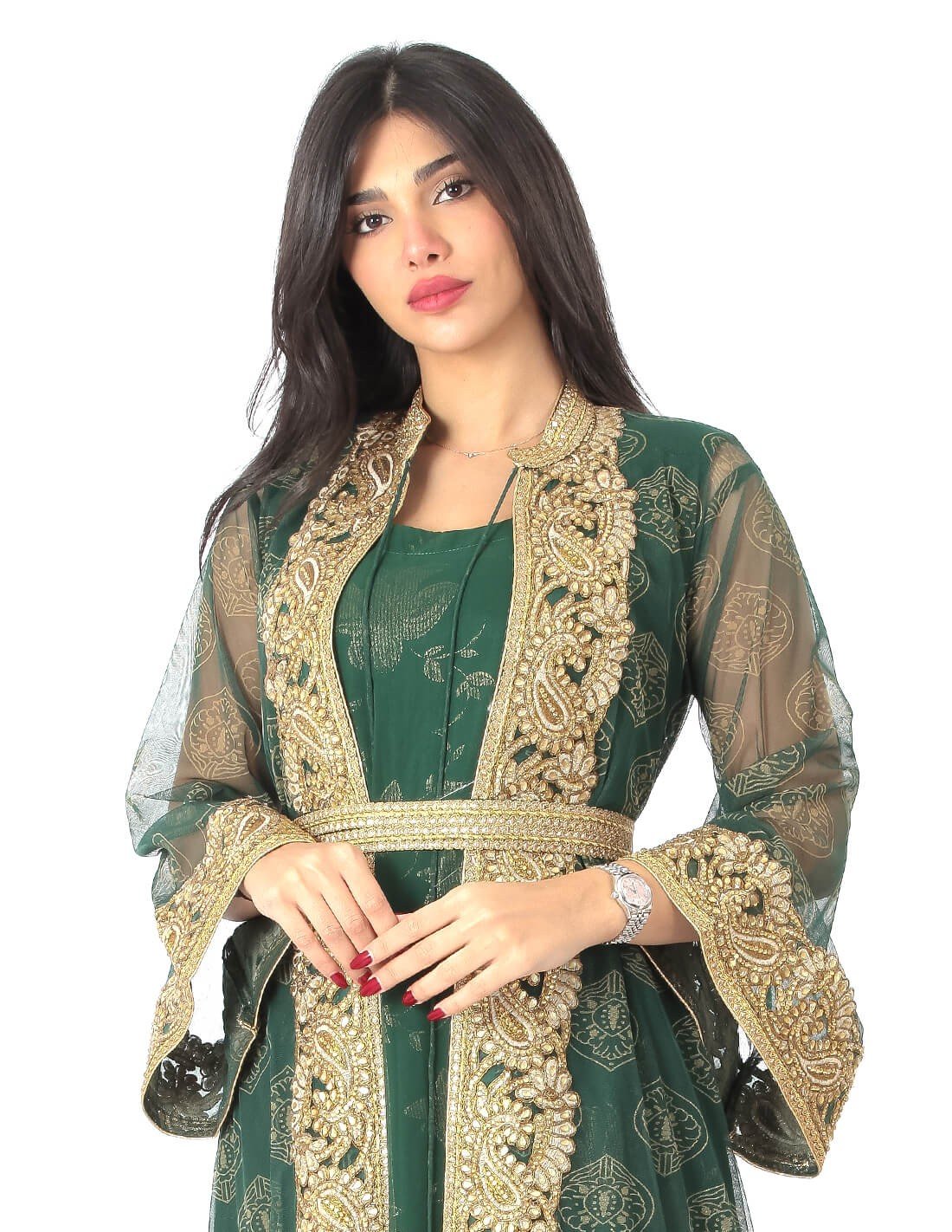 جلابية سهرة فاخر قطعتين تل