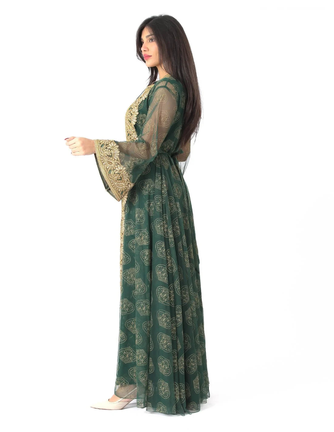 جلابية سهرة فاخر قطعتين تل