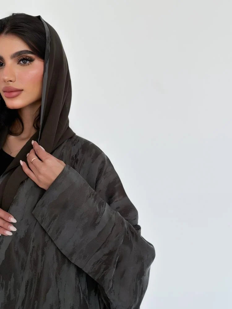 عباية حرير جاكار هندي نص بشت بني - 1189