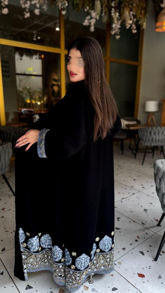 عبايه ملكية قصه نص كلوش قماش كتان