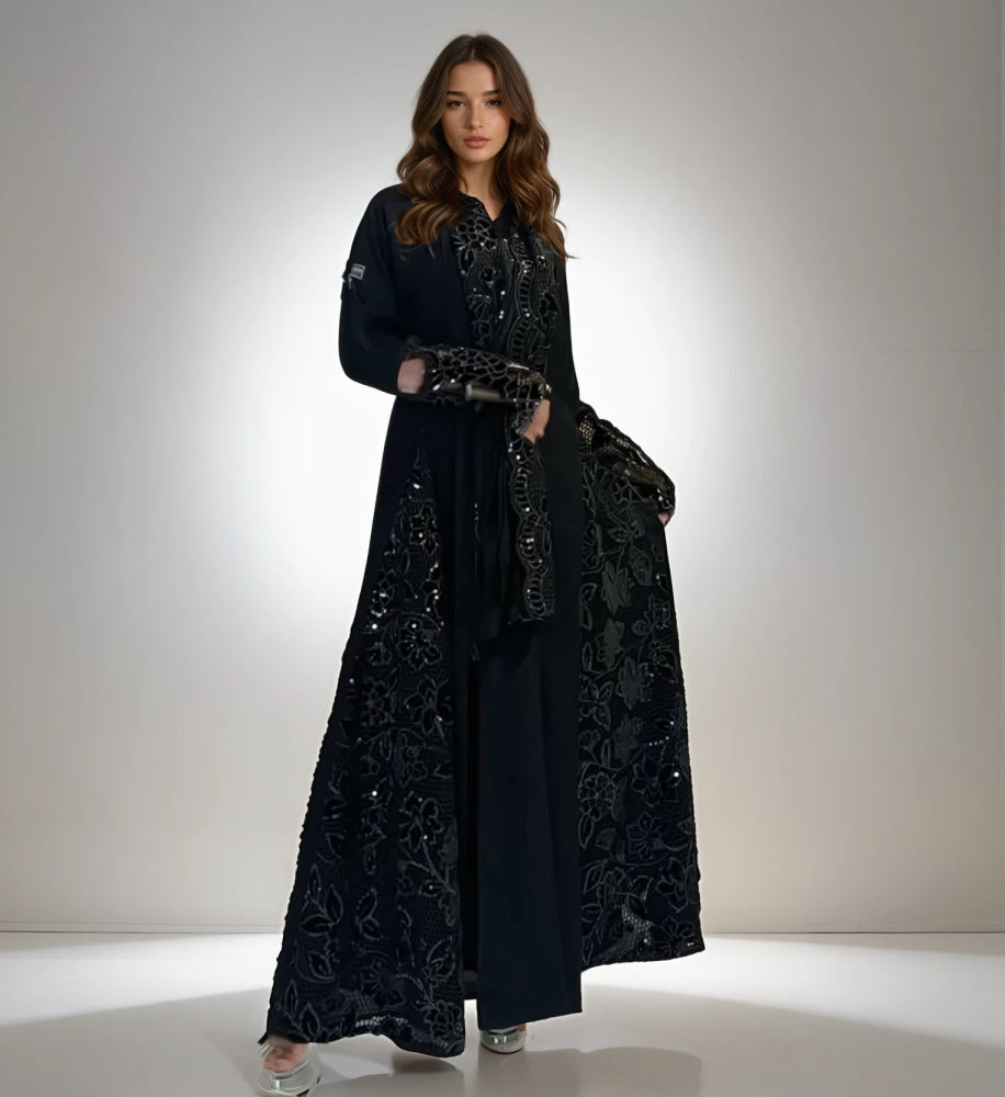 عباية تطريز يدوي واقفة MWT58