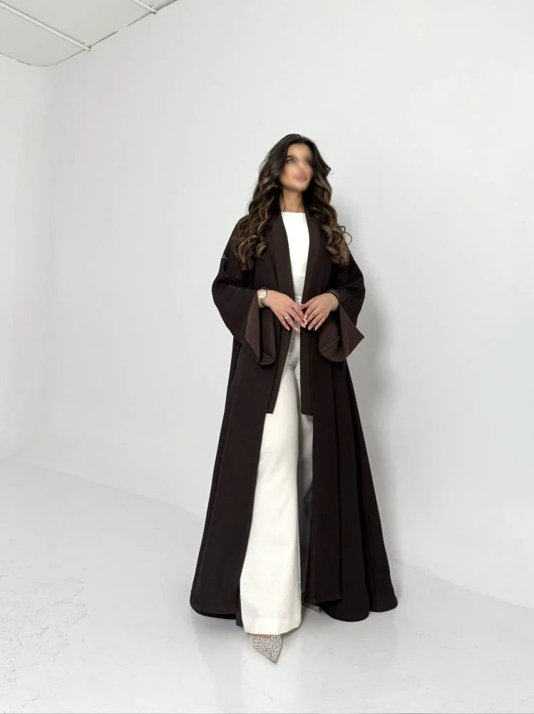 عباية دبل فيس عودي وبني فاتح قصة كلوش