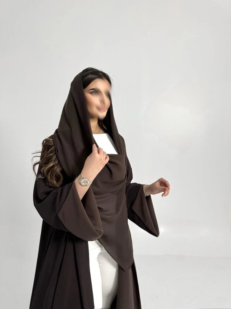 عباية دبل فيس عودي وبني فاتح قصة كلوش