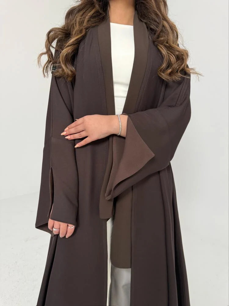 عباية دبل فيس عودي وبني فاتح قصة كلوش