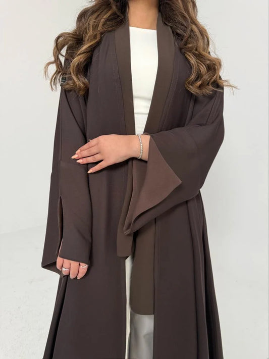 عباية دبل فيس عودي وبني فاتح قصة كلوش