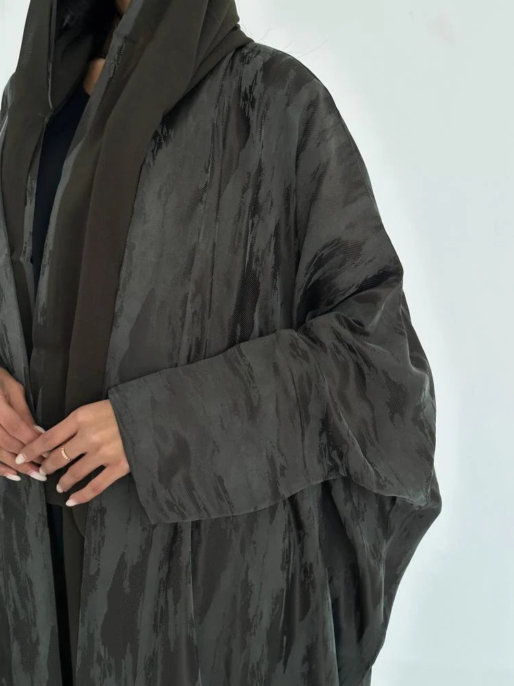 عباية حرير جاكار هندي نص بشت بني - 1189